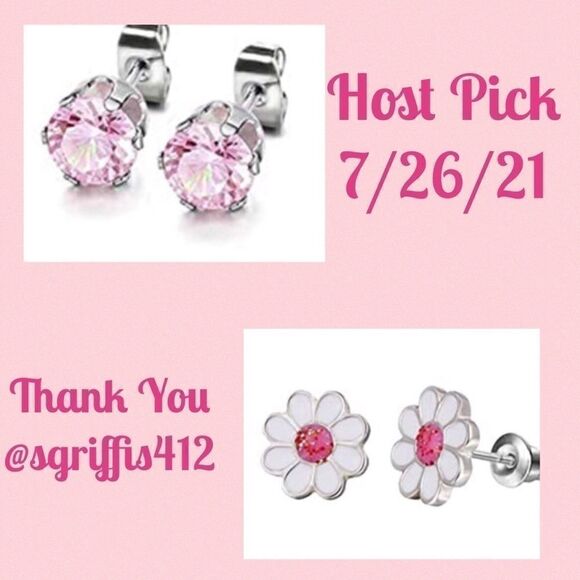 💐 2 Pair Stud Earrings - Picture 1 of 7